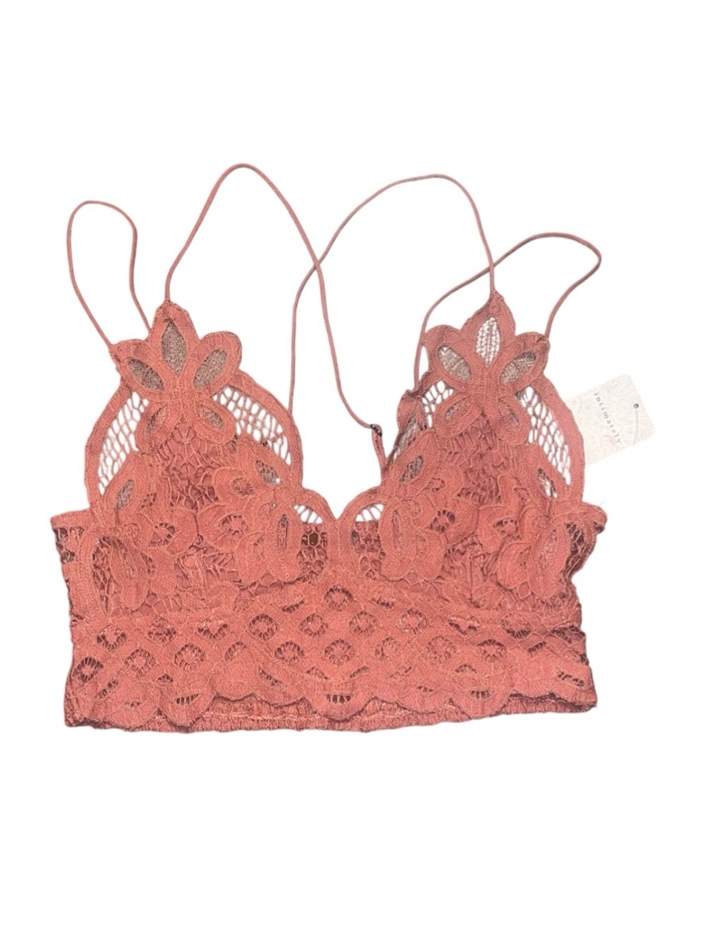 Free People FP One Orange Rust Lace Bralette Bra Top Cami Ladies NWT Small